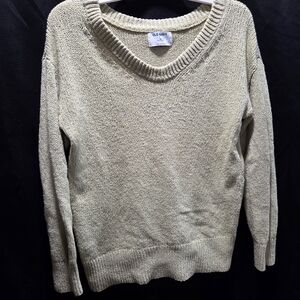 Old Navy Pale Sage Green V-Neck Tunic Shaker Stitch Long Sleeve Sweater Sz XS